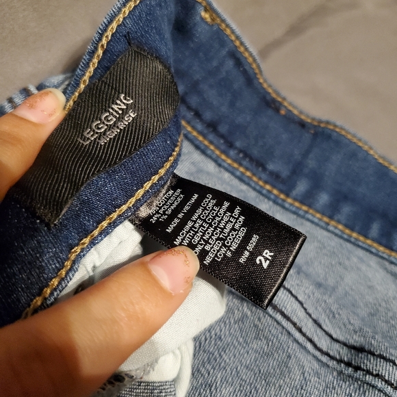 EXPRESS High Rise Skinny Jeans with Rips - Picture 2 of 5